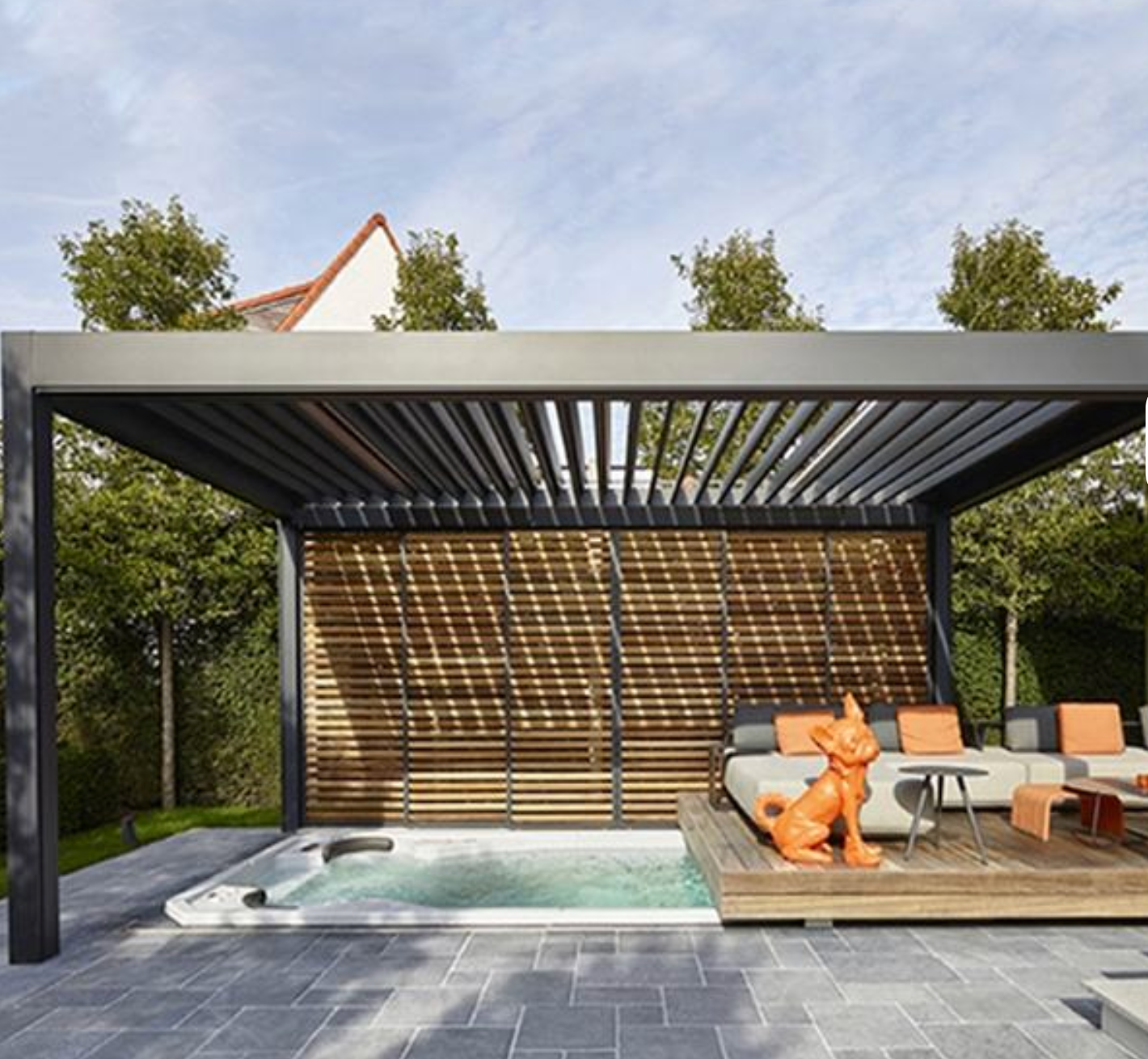 Modern Aluminum Pergola for Backyard Living